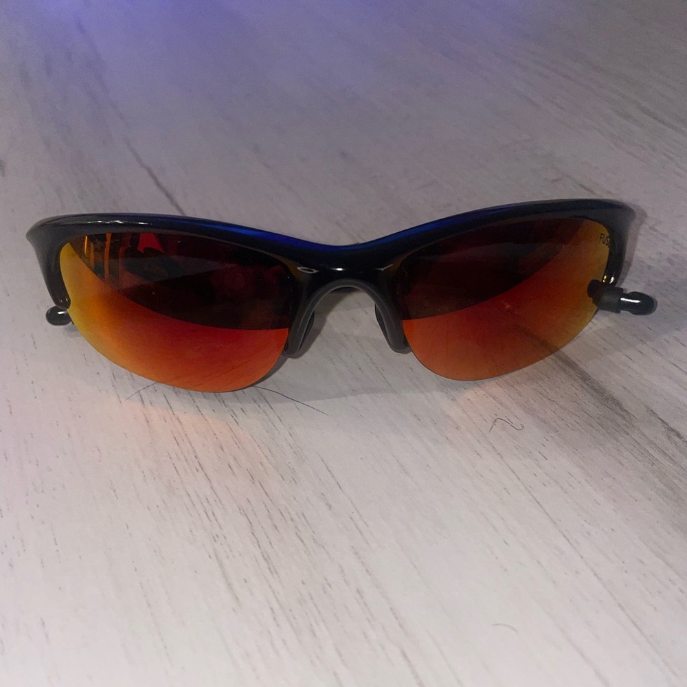 Oakley Prizm Ruby Lenses sunglasses black frames gold “O”